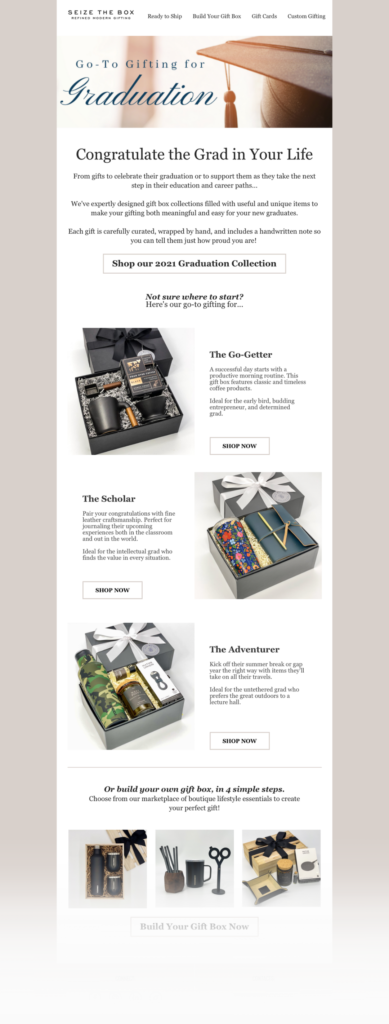 Work Sample - STB Refined Modern Gifting Email Marketing Example