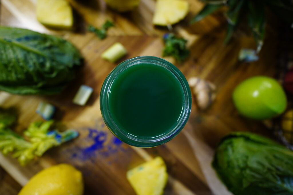 Product Photography sample - Green Juice Overlay