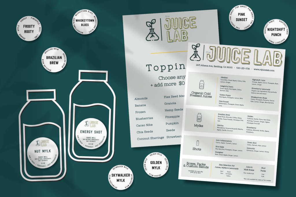 Work sample - Juice Lab marketing design and print design